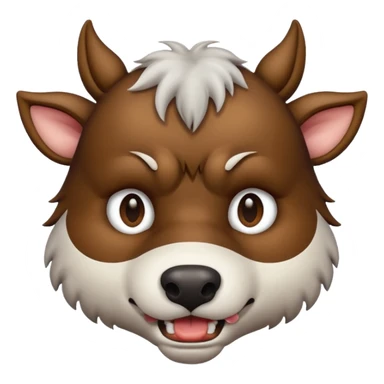 Wolf face eating coo sticker