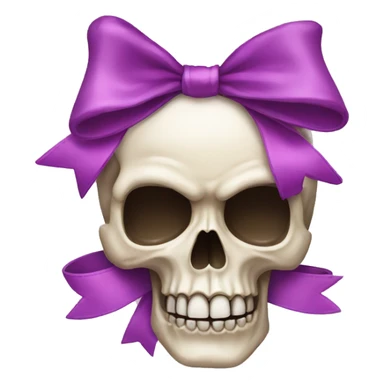 Skull with a bow  sticker