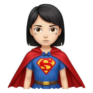 generate me a fearless girl with a cape and "make it look like she torn a shirt with the word "Discrimination" sticker
