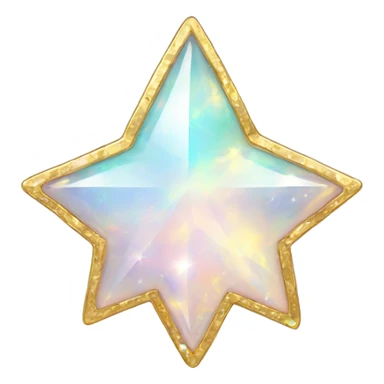 opal gemstone sparkle star gold outline  sticker