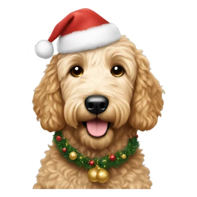 christmas golden doodle sticker