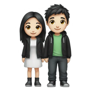 Panda girl adn boy sticker