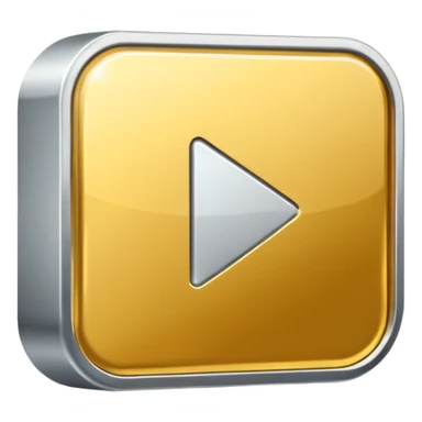 golden play button with silver edges sticker