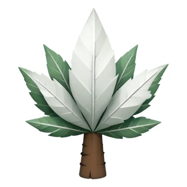 abstract symbol with white pointed leaves and a white trunk

 sticker