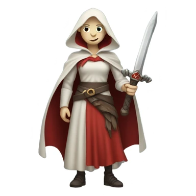 A pale witch who is wearing red and is holding a sword  sticker