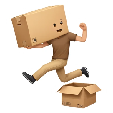 Kicking a box sticker