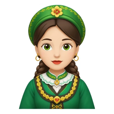 woman wearing traditional green bunad sticker