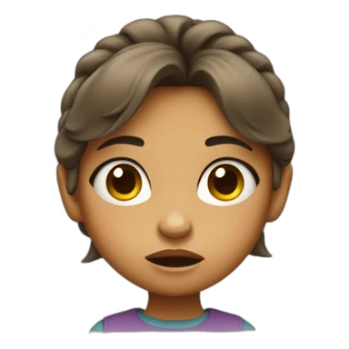 cute little girl with angry face sticker