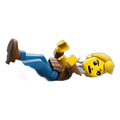 A man fall into a river in Lego city sticker