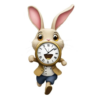 Alice in wonderland rabbit running late watch sticker