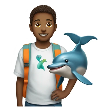 4th grade boy with dolphin and cross sticker