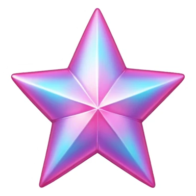 3d iridescent pink star sticker