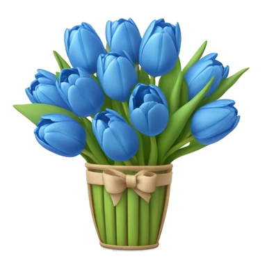 Blue tulips bouquet  sticker