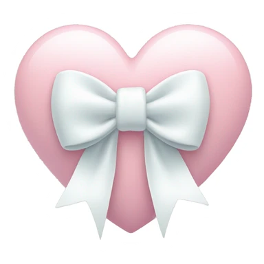 Pastel pink heart with white bow sticker