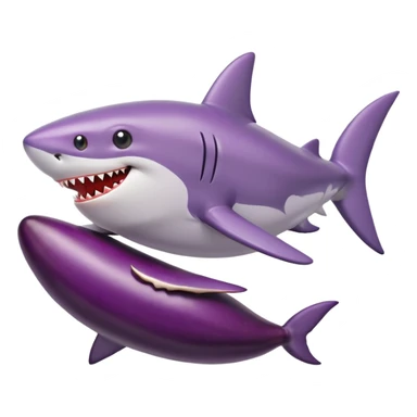 shark riding eggplant sticker