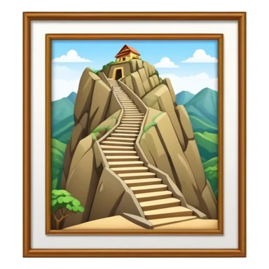 Guatapé Rock Landmark Emoji – Depicting the monolithic rock with its zigzagging staircase. sticker