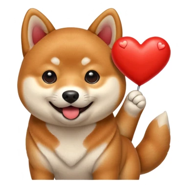 Shiba Jasper red heart sticker
