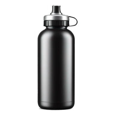 Waterbottle black with screw top silver lid sticker