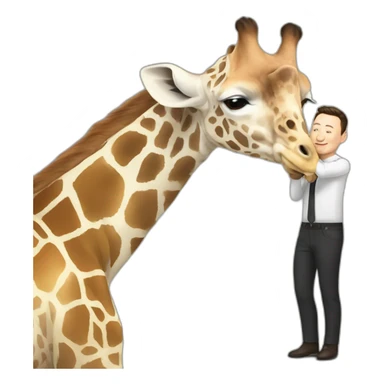 elon musk petting a giraffe sticker