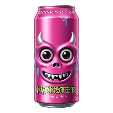 Pink monster energy drink with the logo of original monster company energy drink do not add the face in it just normal monster can  sticker