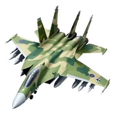 SU-35 Jet - Sukhoi (Model Year: 2020) (Iconic colour: Camouflage green) sticker