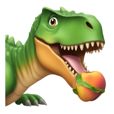 Dinosaur eating peach  sticker