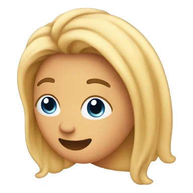 emoji blushing tucking hair behind their ear sticker