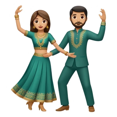 pakistani dancing man and woman fully clothed full body sticker