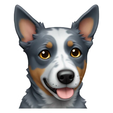 blue heeler with one ear up sticker