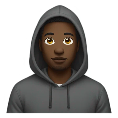 Black man with a hoodie that says piek on it sticker