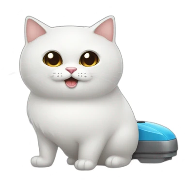 Chat qui passe l'aspirateur sticker