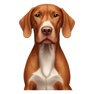 vizsla dog. full-height. Older age white face sticker