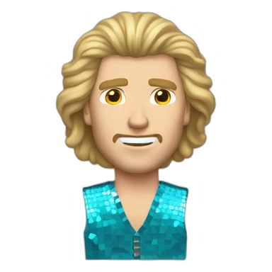 will ferrell with long straight blonde hair and disco outfit sticker