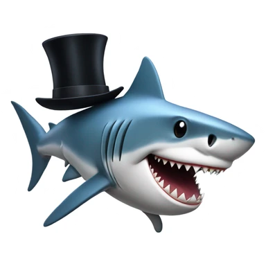 shark with top hat sticker
