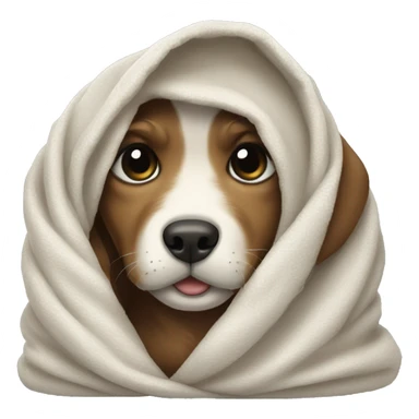 The puppy wrapped up in a blanked sticker