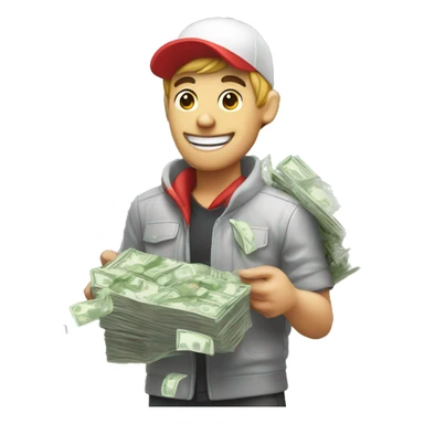 zomato delivery boy with money rain sticker