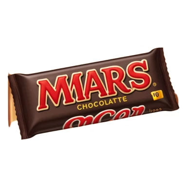 Draw a Mars bar in its classic black wrapper with bold red logo. sticker