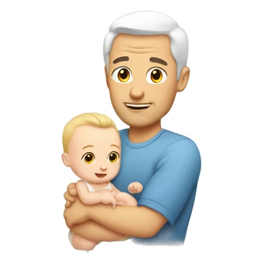 White Dad and white baby  sticker