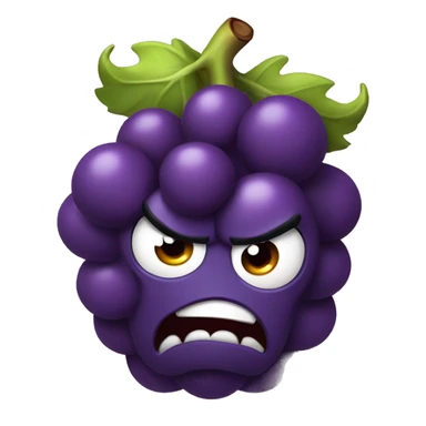 angry grape with horns sticker