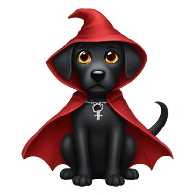 Black labrador dressed as a vampire  sticker