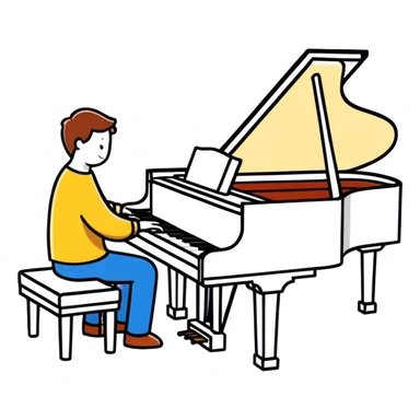 Men playing the piano sticker
