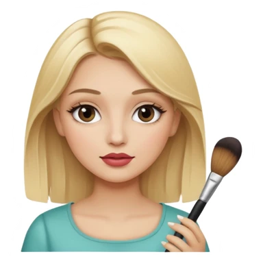 haz una chica rubia maquillandose sticker