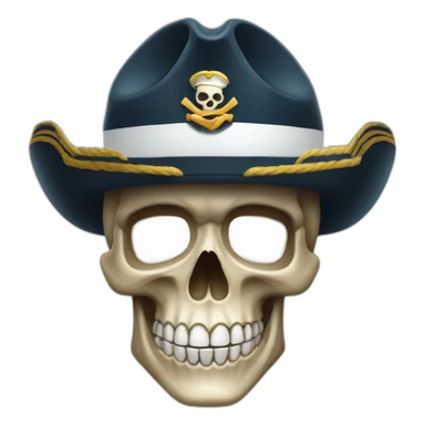 A skull emoji with a marine hat sticker