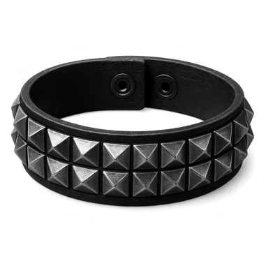 black studded bracelet, emo style, no background sticker
