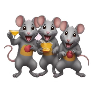 rats partying sticker