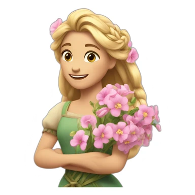 Raiponce avec des fleurs sticker