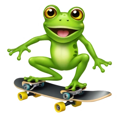 frog on skate baord sticker