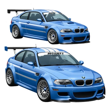 BMW M3 GT R E46 NEED FOR SPEED MOST WANTED'TAKI MAVI GÜMÜŞ  sticker