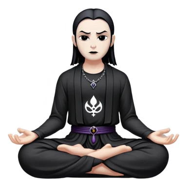 chill meditating goth villain  sticker