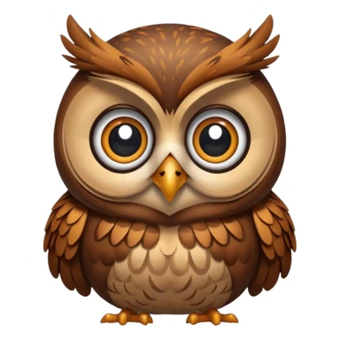 cartoon owl, round and friendly sticker